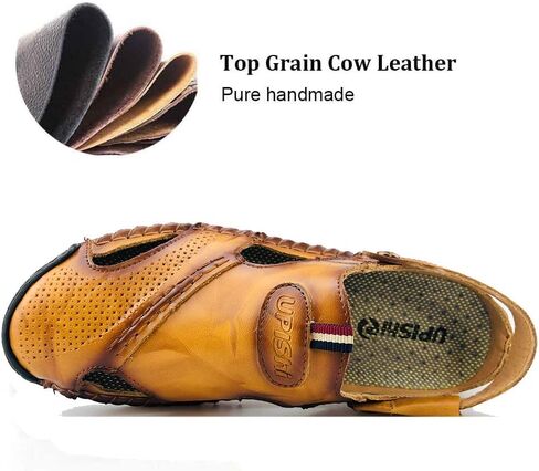 UPIShi Mens Closed Toe Casual Leather Strap Athletic Beach Outdoor Adjustable Sandals Fisherman Shoes in Saudi Arabia