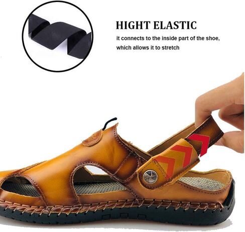 UPIShi Mens Closed Toe Casual Leather Strap Athletic Beach Outdoor Adjustable Sandals Fisherman Shoes in Saudi Arabia