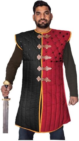 THE MEDIEVALS Rennaissance Costumes padded armor dress for cosplay Quilted Gambeson Dual Tone // in Kuwait