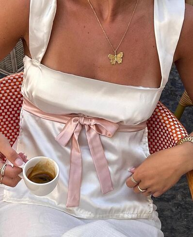 Women Elegant Lace V Neck Camis Sleeveless Spaghetti Strap Slim Camisoles Vintage Backless Tank Top Summer Clothes in Saudi Arabia
