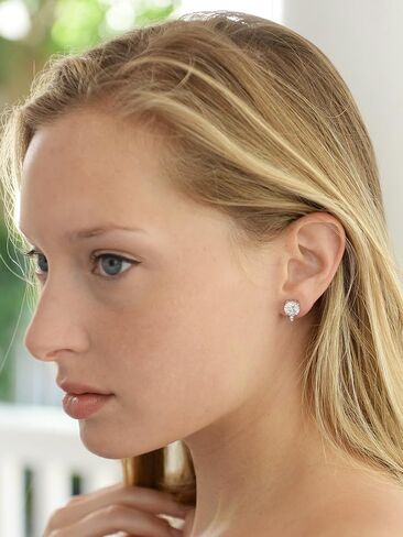 Mariell Clip-On Cubic Zirconia Crystal Stud Earring, 2 Carat, for Wedding, Bride, Prom, Birthday Gift in Saudi Arabia