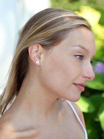 Mariell Clip-On Cubic Zirconia Crystal Stud Earring, 2 Carat, for Wedding, Bride, Prom, Birthday Gift in Saudi Arabia