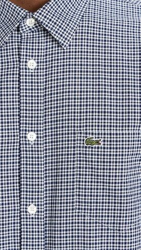 Lacoste Men's Long Sleeve Regular Fit Checkered Button Down Shirt in Saudi Arabia