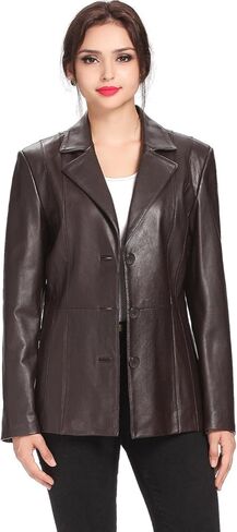 BGSD Women Crystal Lambskin Leather Blazer Jacket (Also available in Plus Size & Petite) in Kuwait