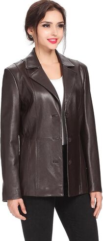 BGSD Women Crystal Lambskin Leather Blazer Jacket (Also available in Plus Size & Petite) in Kuwait