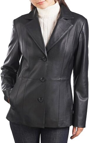 BGSD Women Crystal Lambskin Leather Blazer Jacket (Also available in Plus Size & Petite) in Saudi Arabia