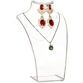 RJ Disdplays-2 Piece Pack White Color Necklace Pendant & Earring Jewelry Displays for Shows Earring Stands Necklace Jewelry Mannequin Bust Holder Trade Show over the counter display. (White)