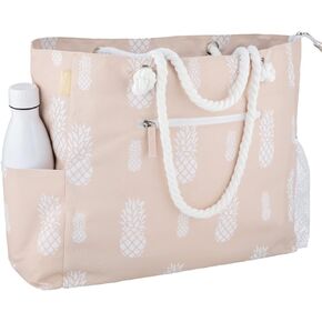 Robyn&Co Large Beach Bag Waterproof Sandproof Zipper Pockets Tote Bag for Pool Travel in Saudi Arabia