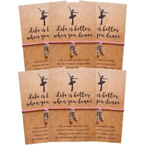 Lemua Dance Gifts for Girls Ballet Dance Bracelet Jewelry with Card Dancer Student Teacher Bracelets