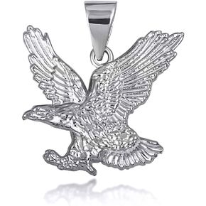 Solid 14k Gold Soaring Bald Eagle Freedeom Pendant (Size Small/Large)