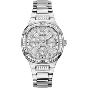 GUESS Ladies 40mm Watch - Silver Tone Strap Silver Dial Silver Tone Case