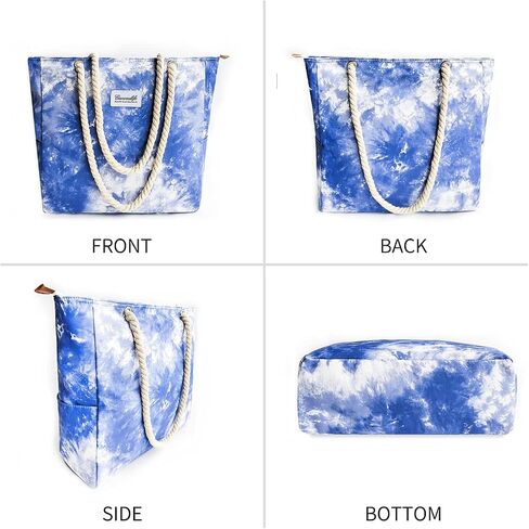 SHWN White pineapple design waterproof tote bag for gym, beach travel, daily bag, daily bag, zipper, inner bag upgrade in Saudi Arabia