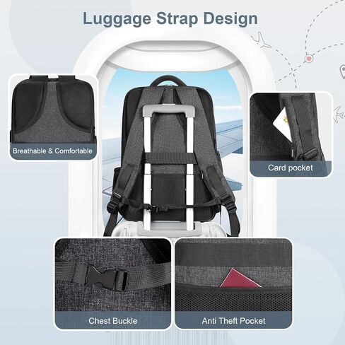 حقيبة ظهر للكمبيوتر المحمول من BERTASCHE، حقيبة ظهر للسفر للأعمال للرجال، حقيبة ظهر كبيرة للعمل الجامعي تناسب 15.6 بوصة كمبيوتر محمول على شركات الطيران معتمدة قابلة للتوسيع 27L-40L مع حقيبة أحذية in Kuwait