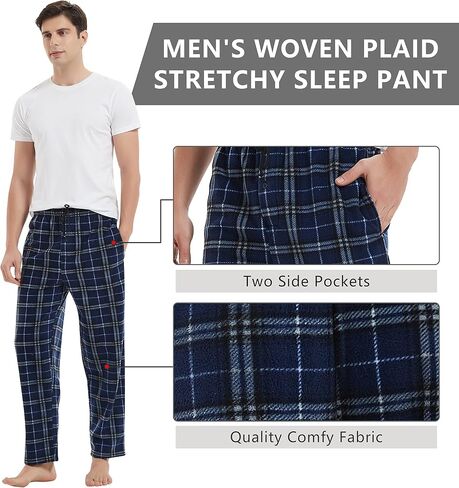 FELEMO Men's Super Soft Pajama Pant Comfy Lounge Plaid Sleep Pants, M-XXL in Kuwait