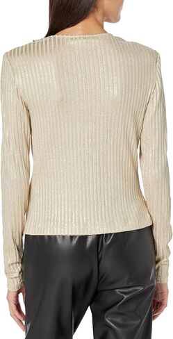 Ramy Brook Women's Carolina Cowl Neck Top, Soft Gold FOIL Rib in Saudi Arabia