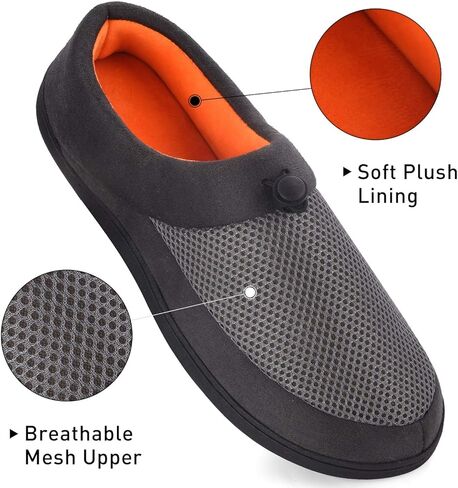 شباشب VONMAY للرجال أحذية منزلية مسامية مريحة من إسفنج الذاكرة مع رباط قابل للتعديل وياقة مطاطية للاستخدام الداخلي والخارجي in Kuwait
