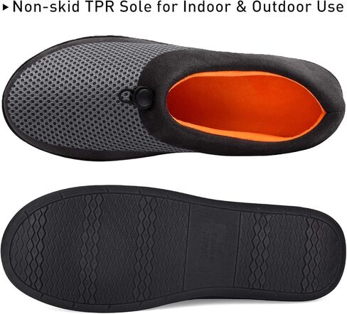 شباشب VONMAY للرجال أحذية منزلية مسامية مريحة من إسفنج الذاكرة مع رباط قابل للتعديل وياقة مطاطية للاستخدام الداخلي والخارجي in Kuwait