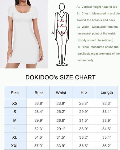 DOKIDOO Women's Summer Bodycon Dress Short Sleeve Scoop Neck Sexy Casual Stretchy T Shirt Mini Dresses in Saudi Arabia