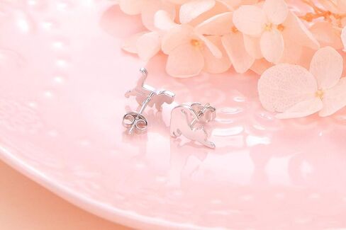 925 Sterling Silver Cute Animal Bird Dinosaur Cat Rabbit Stud Earrings for Women Teen Girls Birthday Gift in Kuwait