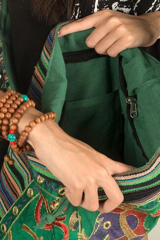 TribeAzure Elephant Hobo Shoulder Bag Cotton Sling Crossbody Handbag Boho Hippie Books Market Spacious Colorful Roomy Casual in Saudi Arabia