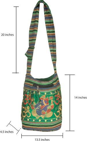 TribeAzure Elephant Hobo Shoulder Bag Cotton Sling Crossbody Handbag Boho Hippie Books Market Spacious Colorful Roomy Casual in Saudi Arabia
