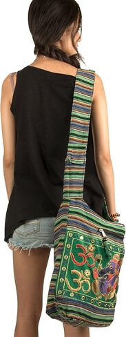 TribeAzure Elephant Hobo Shoulder Bag Cotton Sling Crossbody Handbag Boho Hippie Books Market Spacious Colorful Roomy Casual in Saudi Arabia
