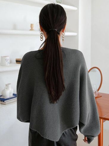 COZYEASE Women's Criss Cross Boat Neck Long Sleeve Crop Sweater Solid Casual Plain Sweater Coat in Saudi Arabia