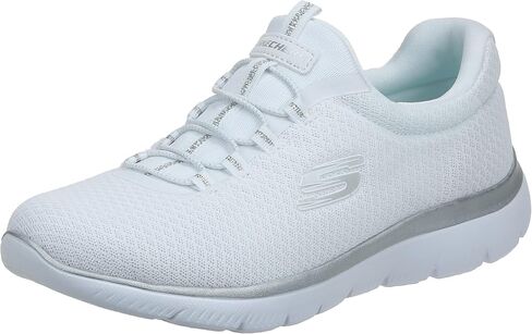 Skechers womens Summits Sneaker, White/Silver, 5 US in Saudi Arabia
