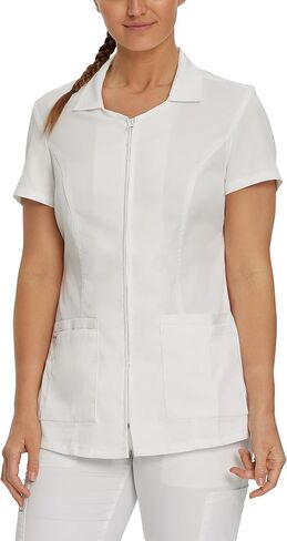 Landau ProFlex Tailored Fit Stretch 5-Pkt Zip-Front Student Tunic for Women 4173 in Saudi Arabia