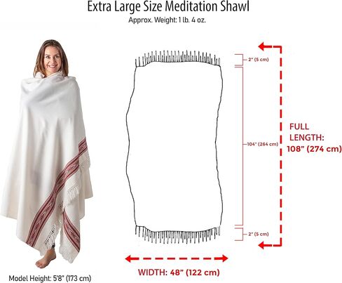 شال أو بطانية للتأمل من Om Shanti Crafts، شال/لف غريب، وشاح أو وشاح كبير الحجم. للجنسين in Saudi Arabia