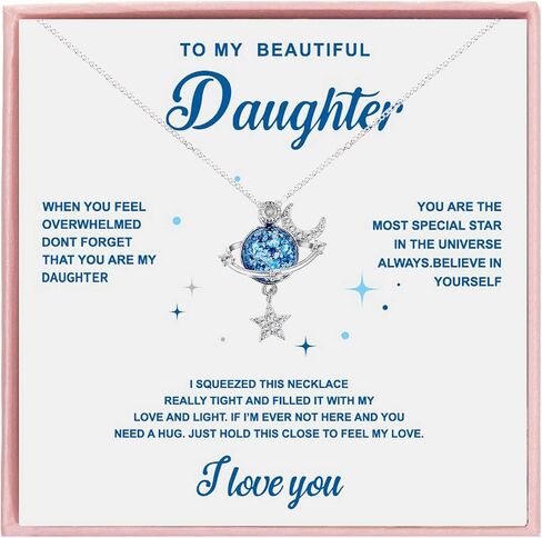 RINHOO FRIENDSHIP To My Beautiful Daughter/Granddaughter Necklace You are The Most Special Star in The Universe Necklace Gift for Daughter/Granddaughter form Mom/Dad/Grandmother/Grandfather in Saudi Arabia