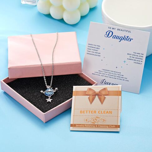 RINHOO FRIENDSHIP To My Beautiful Daughter/Granddaughter Necklace You are The Most Special Star in The Universe Necklace Gift for Daughter/Granddaughter form Mom/Dad/Grandmother/Grandfather in Saudi Arabia