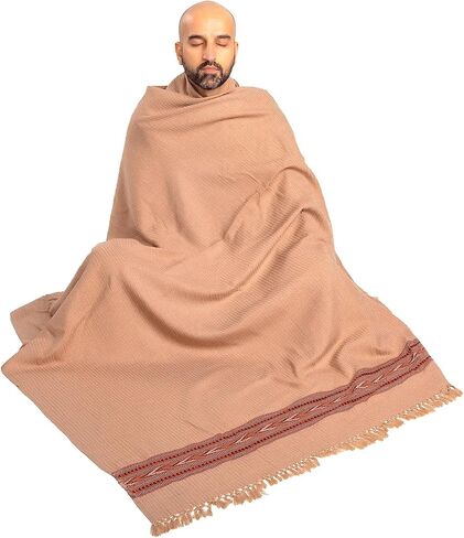 Om Shanti Crafts Meditation Shawl or Blanket, Exotic Shawl/Wrap, Oversize Scarf or Stole. Unisex in Kuwait
