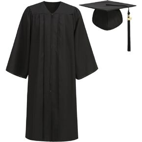 Colorful House Matte Graduation Cap and Gown 2024 Set with Tassel Adult Unisex High School College Bachelor Robe Costume