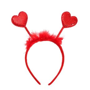 LKQBBSZ Valentines Day Heart Headbands Glitter Red Love Heart Head Boppers Sequin Wedding Party Hairbands Hair Hoops for Valentine in Saudi Arabia