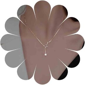 Yheakne Boho Star Y Lariat Necklace Gold Dipper Choker Necklace Vintage Star Y Drop Necklace Crystal Star Chain Necklace Jewelry for Women and Girls