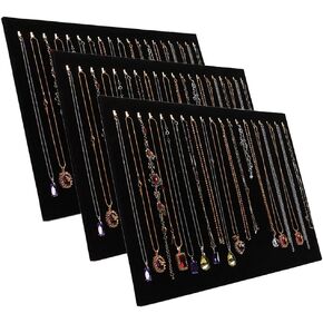 3 عبوات 15.7 بوصة × 13.02 بوصة مطورة 20 خطافًا منظم المجوهرات المخملية المطورة / صينية / وسادة / صندوق عرض/حقيبة عرض in Kuwait