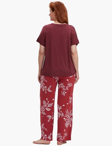 GYS Bamboo Pajamas Set for Women Soft Short Sleeve Tops with Capri Pants Sleepwear Printed Pjs Lounge Set in Saudi Arabia