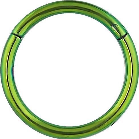 16G 8-10mm Surgical Steel Hinged Easy Use Seamless Hoop Body Piercing Ring (Purple/Blue/Green) in Saudi Arabia
