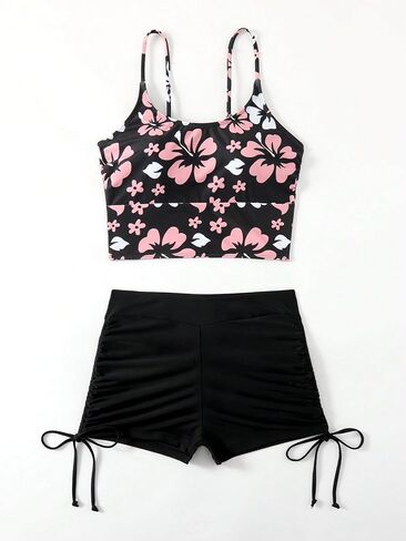 GORGLITTER Women's 2 Piece Tankini Swimsuits Tummy Control Bathing Suit with Shorts Swimwear in Saudi Arabia