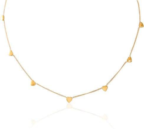 BIFACE القلائد القلب للنساء القلائد والمجوهرات للفتيات في سن المراهقة النساء 16K الذهب مطلي القلب قلادة المختنق قلادة مجوهرات هدايا للنساء الفتيات هدايا عيد الميلاد للنساء in Kuwait