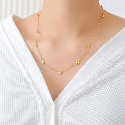 BIFACE القلائد القلب للنساء القلائد والمجوهرات للفتيات في سن المراهقة النساء 16K الذهب مطلي القلب قلادة المختنق قلادة مجوهرات هدايا للنساء الفتيات هدايا عيد الميلاد للنساء in Kuwait