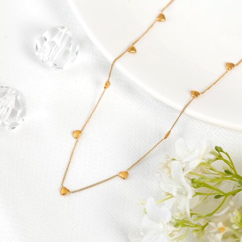 BIFACE القلائد القلب للنساء القلائد والمجوهرات للفتيات في سن المراهقة النساء 16K الذهب مطلي القلب قلادة المختنق قلادة مجوهرات هدايا للنساء الفتيات هدايا عيد الميلاد للنساء in Kuwait