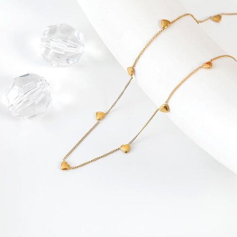 BIFACE القلائد القلب للنساء القلائد والمجوهرات للفتيات في سن المراهقة النساء 16K الذهب مطلي القلب قلادة المختنق قلادة مجوهرات هدايا للنساء الفتيات هدايا عيد الميلاد للنساء in Kuwait