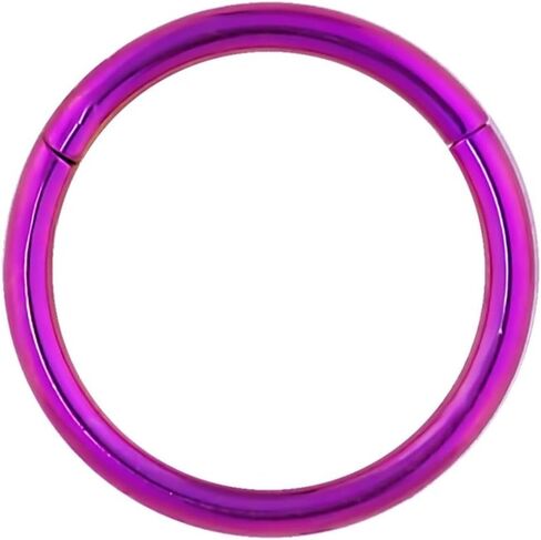 16G 8-10mm Surgical Steel Hinged Easy Use Seamless Hoop Body Piercing Ring (Purple/Blue/Green) in Saudi Arabia