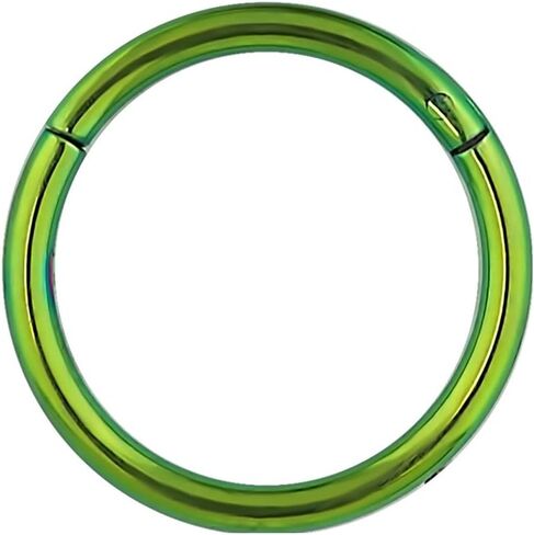 16G 8-10mm Surgical Steel Hinged Easy Use Seamless Hoop Body Piercing Ring (Purple/Blue/Green) in Saudi Arabia