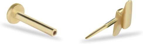 Lightning Labret Cartilage Piercing Earring - 14K Solid Yellow Gold - For Helix Tragus Lobe Conch Flat & Other Body Piercing BY KORAL JEWELRY in Saudi Arabia