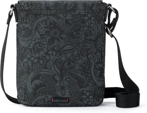 Sakroots On The Go Small Flap Messenger in Eco Twill, Adjustable Crossbody Strap, Black Spirit Desert in Saudi Arabia