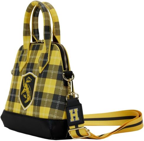 Loungefly Harry Potter Hufflepuff Patch Varsity Plaid Crossbody Bag in Saudi Arabia