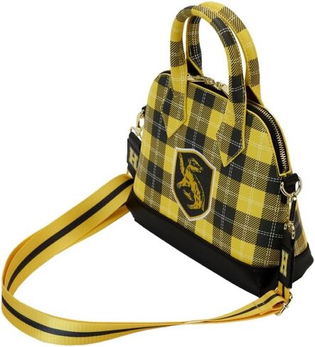 Loungefly Harry Potter Hufflepuff Patch Varsity Plaid Crossbody Bag in Saudi Arabia